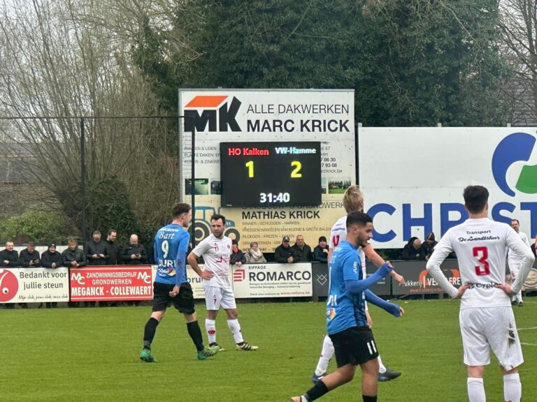 Foto van tijdens de wedstrijd HO Kalken - VW Hamme