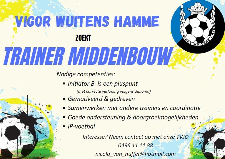 VW Hamme zoekt trainer middenbouw